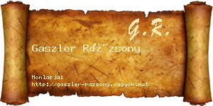 Gaszler Rázsony névjegykártya